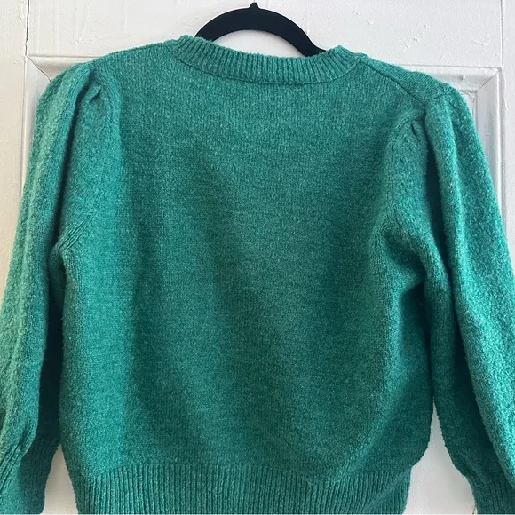 Zara Green Sweater Cardigan with flower gems - Picture 11 of 12